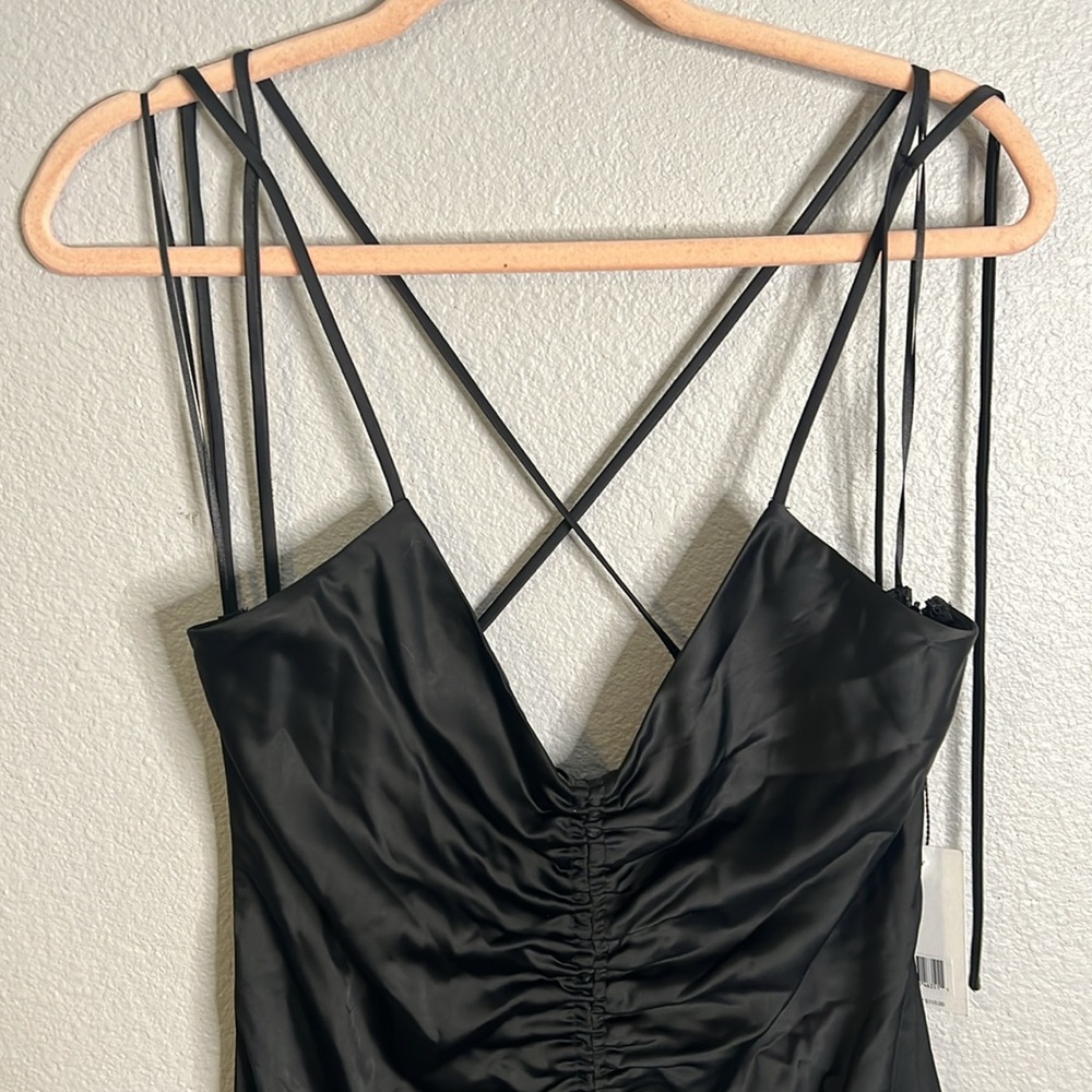 Jason Wu Black Strappy Slip Dress w/ Ruched Front - NWT - Picture 2 of 8